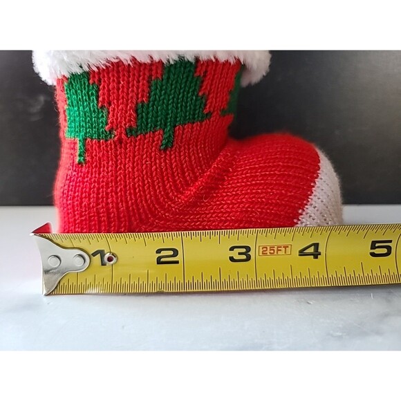 Vintage Christmas Decor Santa Boot With Faux Poinsettia Flowers - Picture 8 of 10